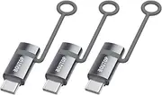 60 W [Apple MFi Certified] Lightning to USB C Adapter for Fast Charging Compatible with iPhone 15 Pro/15 Pro Max/15/15 Plus, MacBook, iPad - [Pack of 3, Grey]
