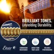 Guitar Acoustic Strings 80/20 Bronze, 6 String Set, Nanoweb Coating, Light 12-53