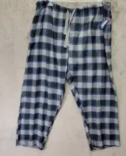 Mission Ridge Pjs Lounge Pants Sleepwear Mens 2XL Blue Plaid Pockets New