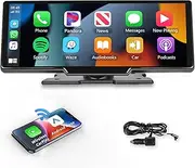 Podofo 10.26" Touchscreen Wireless Apple Carplay Portable Car Stereo Android Auto, Car Play Navigation with Voice Control, Bluetooth Handsfree Call/Music, AUX/FM Transmitter, Car Radio Receiver