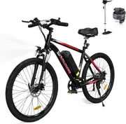 [EU Direct] EVERCROSS EK15 Electric Bike 36V 12AH Battery 250W Motor 26inch Tires 35-90KM Max Mileage 120KG Max Load Ele