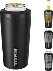 4 in 1 Insulated Slim Can Cooler for 12 OZ Cans and Beer Bottle - Keep 8 Hours Cold, Easy to Hold - Stainless Steel Can Holder, Double Walled Can Insulator for Hard Seltzer and More