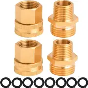 M MINGLE Garden Hose Adapter, 3/4 3/4" GHT to 1/2" NPT, Gold, Black