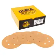 Premium 600 Grit 6" Gold Sandpaper Discs, 6 Hole Pattern Dustless, Box of 50 ...