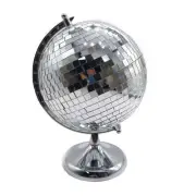 Stainless Steel Disco Ball Style Globe - 12" Silver Party Decor for DJ Booths...