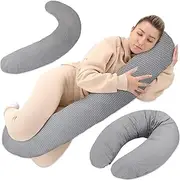 Nursing pillow xxl side sleeper pillow - Cotton Pregnancy Pillow positioning pillow adults Dots On Grey