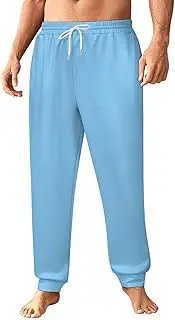 [Generic] Men's Sweatpants, Soft Sky Blue Shade-504, Polyester Joggers, Sweatpants Jogging Pants for Workout Running