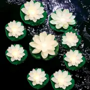 Hortsun 9 Pack Floating Pool Lights Lotus Flower Lantern Artificial Foam LED