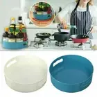 Storage Organiser Round Rotating Revolving Condiment Rack Lazy Susan - Blue