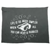 Ow Life Is So Much Simpler Bubbles Funny Novelty Scuba Diving Sports Towel Gift