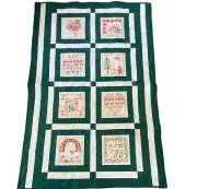 Handmade Patchwork Quilt Cross Stitch Sampler Squares 40” X 60”