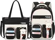 [Tanou] School Bag Girls Set, Kids School Backpack with Students Shoulder Bag 3rd to 7th Grade, Fashion Backpack Teenager Casual School Bag
