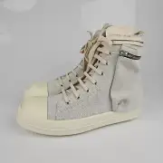 RICK OWENS DRKSHDW Ramones Cargo Melange/Milk High Top Sneakers New Size 42.5