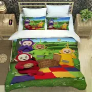 v1448 Bed Sheets Cartoon Teletubbies Printed Bedding Sets exquisite bed supplies set duvet cover comforter set bedding set luxury birthday gift 3-Piec