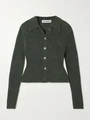 [Our Legacy] Our Legacy - Mazzy Brushed Alpaca-blend Cardigan - Green - EU 42 EU 42 Green