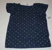 New Carter's Girls Top 14 yr Soft Stretch Knit Top Heart Print Flutter Sleeve