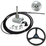 14 FT Marine Engine Turbine Rotary Steering System Boat Mechanical Cable & Wheel
