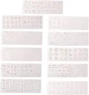 11pcs Floral Butterfly Nail Templates Stamping Plates for Elegance Manicure Nail Salons Home