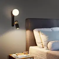 在飛比找樂天市場購物網優惠-北歐現代簡約床頭臥室壁燈過道客廳酒店陽臺創意現代閱讀旋轉壁燈