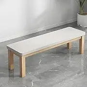 YQMHEZ Dining Bench, Farmhouse Solid Wood Bench, entryway Long Bench, Tea Art Stool, Bedroom Bed End Rectangular Stool, Kitchen entryway Bench Chair, Tea Room, Balcony(White,100cm/39.3in)