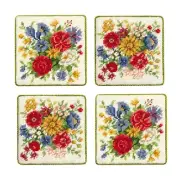 Colonial Williamsburg Ferber Flowers Petit Point Coaster