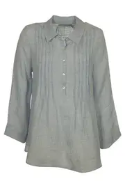 Mesh Linen Pleated Shirt--HAM-97217A