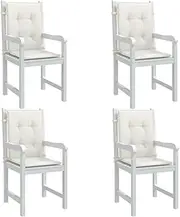 Lowback Chair Cushions Set Melange Cream, Patio Furniture Pillows 4 pcs, Comfortable Seat, Outdoor, Chair, Back Support - 100x50x4 cm