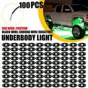 100X LED Light Rock Underglow Lamp Waterproof Green For Cars SUV Jeep Trucks UTV