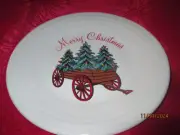 Fiesta Ware CHRISTMAS Belk Exclusive Holiday WAGON Trees Luncheon plate NWT USA