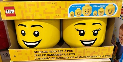 LEGO Storage Head Set, 6-Pieces Free Shipping!