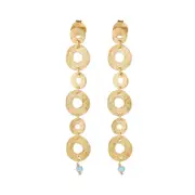 Aegis Earrings in Sterling Silver with Aqua Chalcedony - Matt Finish Earrings in Australia