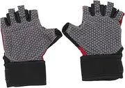 [MUELODSIC] 2Pcs Sports Half Finger Gloves for Outdoor Activities Breathable Slip Bike Gloves for Men and Women for Cycling Weightlifting and Training Red