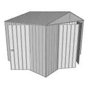 Build-a-Shed 3.0 x 2.3 x 2.3m Double Hinge and Single Sliding Door Shed - Zinc