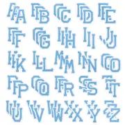 Iron on Letter Patches, 78Pcs Letters A-Z, Sky Blue 2inch Height
