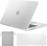 ProCase for MacBook Pro 14.2 inch 2024 M4 A3112 A3185 A3401/Pro 14 2023 2022 2021 M3 A2918 A2992 M2 A2779 M1 A2442, Slim Protective Hard Shell Case and Keyboard Skin Cover -Crystal