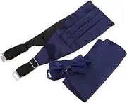 [JEWEDECO] Men's Bow Tie Handkerchiefs for Men White Cummerbund for Men Red Bow Ties for Men Mens Suits Dress Belts for Men Black Bow Ties for Men Black Neck Tie for Men Clip on Tie Blue