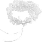 [TINEASUR] Lace Leg for Wedding Bride Bridal Trim Elastic Bowknot Lace Ring Women White