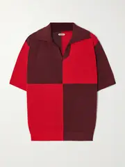 [BODE] BODE - Oversized Two-tone Cotton Polo Shirt - Red - x small x small Red