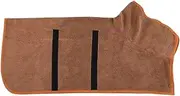 Pet Bathrobe Dog Bath Absorbent Wrap Pet Bath Quick Drying Pure Cotton Bath Towel(Brown,X-Large)