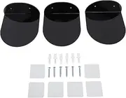 3 Pcs Wall Speaker Floating Shelves, Acrylic Floating Wall Shelves Set, Wall Mounted Speaker Display Stand for Baby Camera or Alarm Clock (Black)