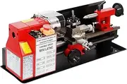 24.8x12.2x12.6in 400W 230V Mini Metal Lathe, Stepless Speed Regulation, Maximum Processing Length 7.87in, Maximum Processing Diameter 4.7in, Maximum Rotation Diameter 7in