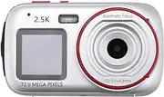 Anlayliay Digital Camera 16x Zoom Dual Screen 72MP HD Camera with MP3 Player Function Auto Focus Camera for Kids Silver