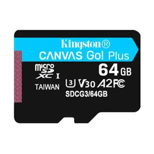 【Kingston 金士頓】64GB microSDXC TF UHS-I U3 V30 A2 記憶卡(SDCG3/64GB 平輸)