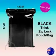 100 x Black Gloss Pouch Zip Lock Reseal Ziplock Bag Bags 17x12cm
