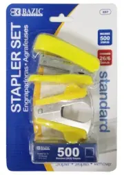 3-in-1 Mini Stapler, Staple Remover and 500 Standard (26/6) Staples School, Home
