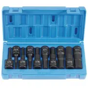 Grey Pneumatic 10-Pc 1/2" Dr. SAE Hex Impact Driver Socket Set 1398H New