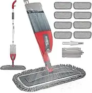 Spray Mop for Floor with 8pcs Reusable Washable Microfiber Pads 550ML Refillable Bottle for Dry Wet Dust Mop for Hardwood Laminate Vinyl Ceramic Floor Home Kitchen Cleaning Supplies