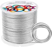 Aluminum Jewelry Craft Wire 12 Gauge 100 Feet, Anezus Silver Beading Wire Metal Bendable Sculpting Wire for Crafts Jewelry Making Beading Floral (Silver, 2mm)
