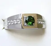 Men's Chrome Diopside Ring / size 10 / 925 Sterling Silver / 0.90cts, 5.9 grams