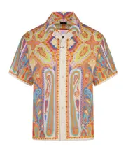 Etro Paisley-Printed Short Sleeved Shirt XL,L,XXL MultiColour